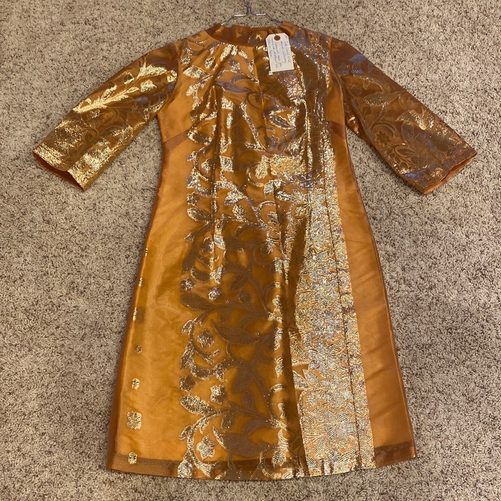 Vintage 1964 Siek Surah with REAL gold embroidery